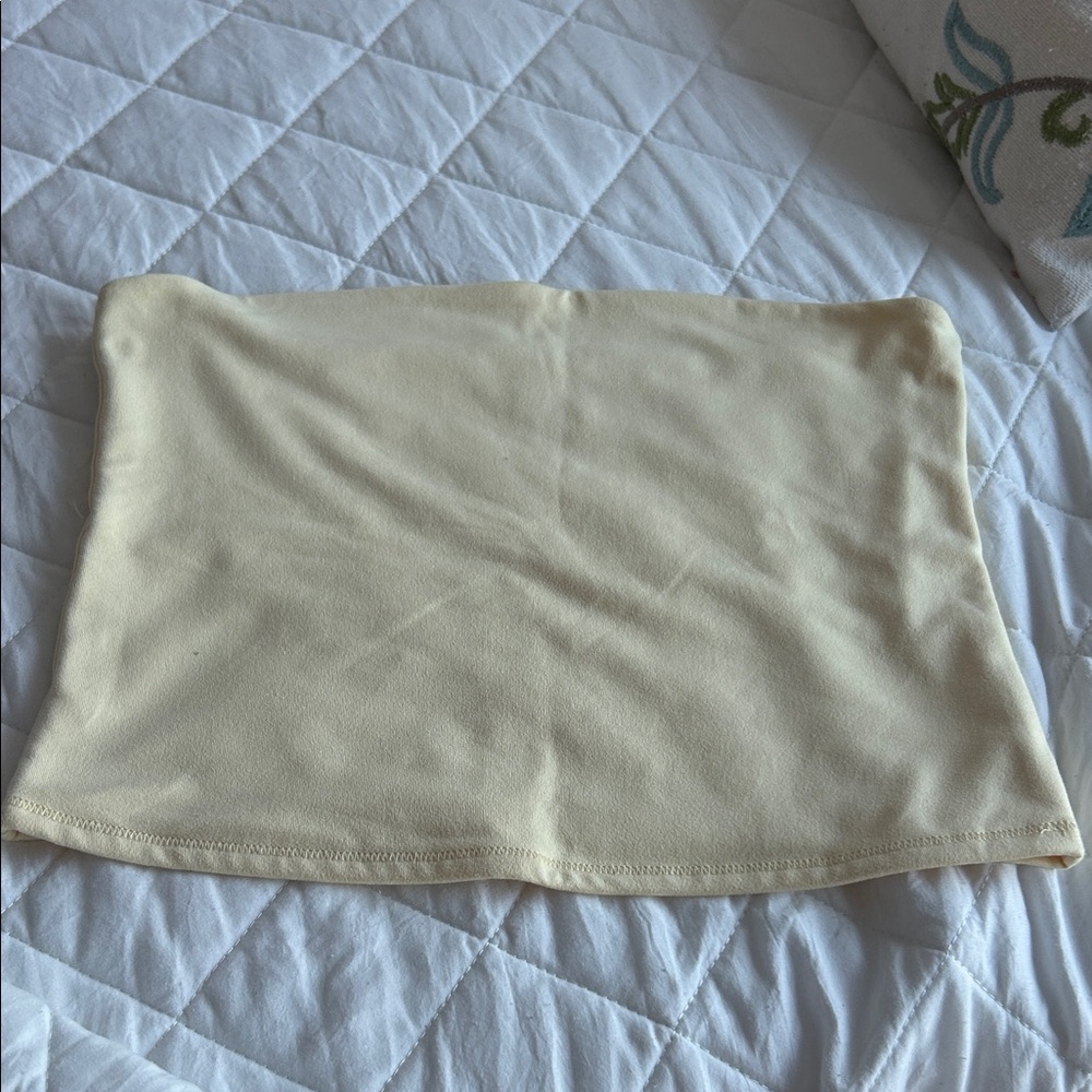 Hollister Pale Yellow Strapless Crop Top